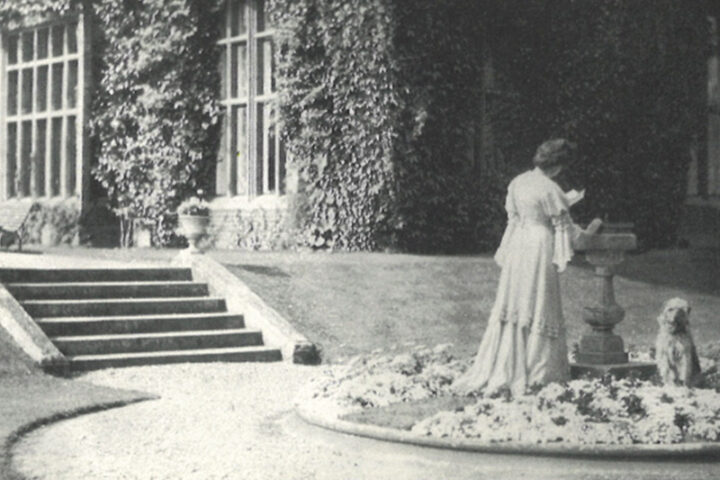 Ethel Bilbrough in the grounds of Elmstead Grange, c1907